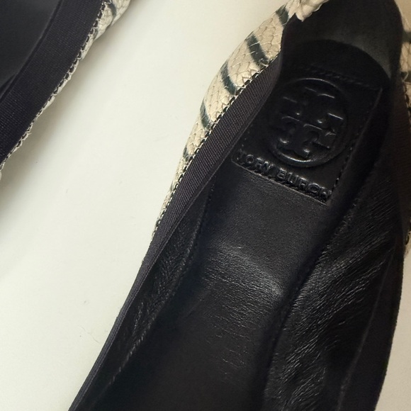 Caroline 2 Snake-Print Ballet Flat, Navy/Ivory size 10 Medium - Picture 5 of 13